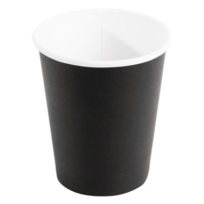 Fiesta Disposable Coffee Cups Single Wall Black 225ml / 8oz (Pack of 1000)