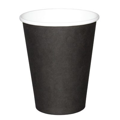Fiesta Disposable Coffee Cups Single Wall Black 340ml / 12oz (Pack of 50)