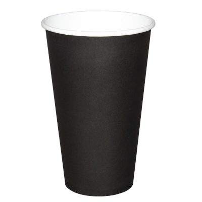 Fiesta Disposable Coffee Cups Single Wall Black 455ml / 16oz (Pack of 50)