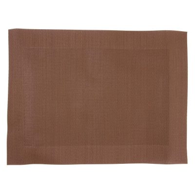 Woven PVC Brown Table Mat (Pack of 4)