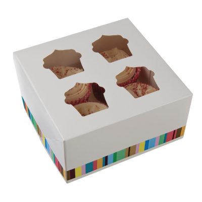 Colpac Recyclable Four-Hole Cupcake Boxes 150mm (Pack of 4)