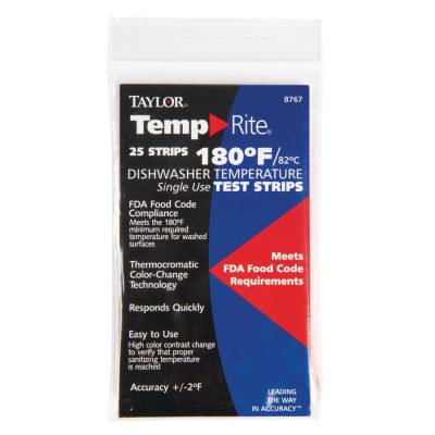 Dishwasher Temperature Test Strip (Pack of 25)