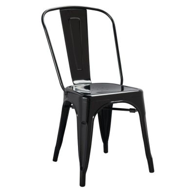 Bolero Bistro Steel Side Chairs Black (Pack of 4)