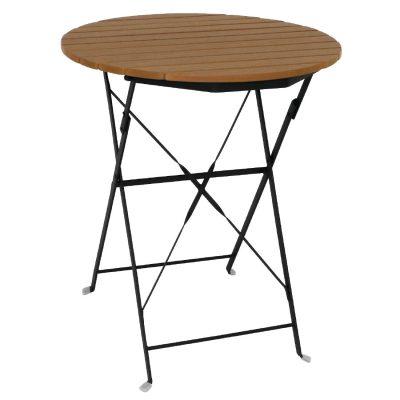 Bolero Round Faux Wood Bistro Folding Table 600mm (Single)