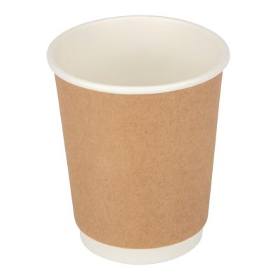 Fiesta Disposable Coffee Cups Double Wall Kraft 225ml / 8oz (Pack of 500)