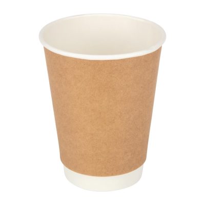 Fiesta Disposable Coffee Cups Double Wall Kraft 340ml / 12oz (Pack of 500)