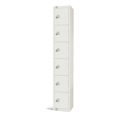 Elite Six Door Manual Combination Locker Locker White