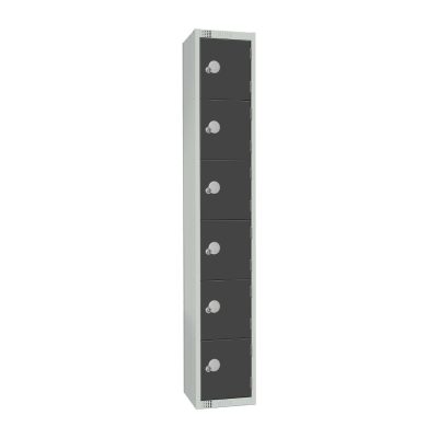 Elite Six Door Camlock Locker Graphite Grey