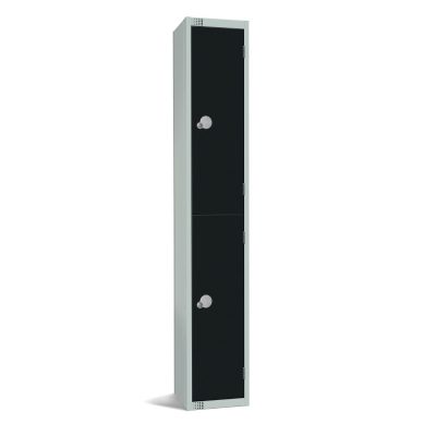 Elite Double Door Padlock Locker Black