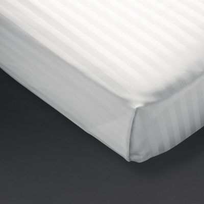 Mitre Comfort Satin Flat Sheet White Double