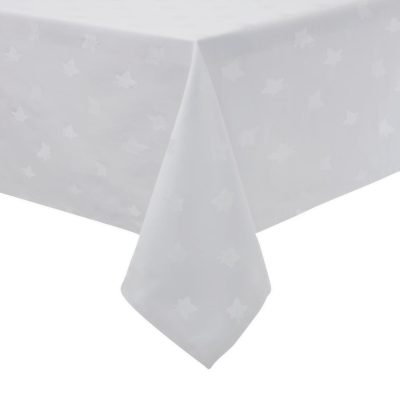 Mitre Luxury Luxor Tablecloth Ivy Leaf White 1350 x 1350mm