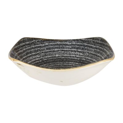 Churchill Studio Prints Homespun Square Bowls  Charcoal Black 175mm