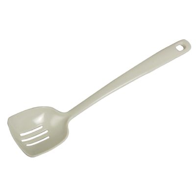 White Slotted Serving Spoon 10″