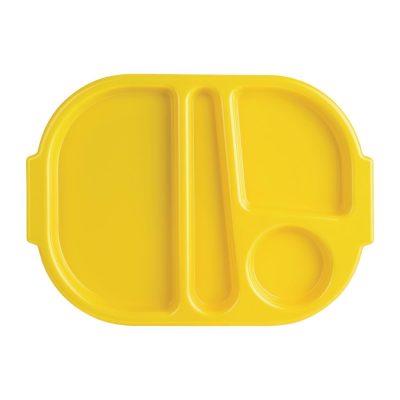 Olympia Kristallon Large Polycarbonate Compartment Food Trays Yellow 375mm