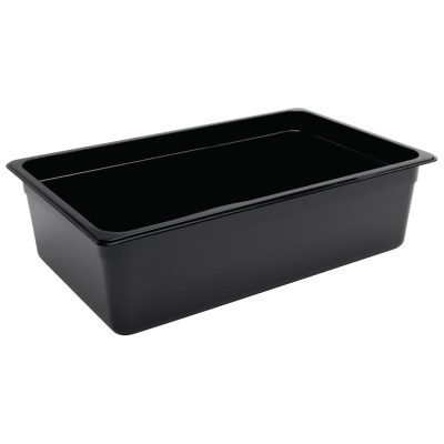 Vogue Polycarbonate 1/1 Gastronorm Container 150mm Black