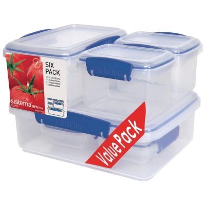 Sistema Klip It Plus Storage Container Multipack (Pack of 6)