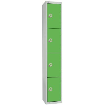 Elite Four Door Electronic Combination Locker with Sloping Top Green