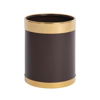 Bolero Waste Paper Bin with Gold Rim