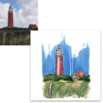 Voorbeeld van een vuurtoren omgezet in schets door Cees Sketches