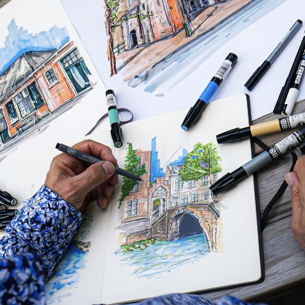 4 maart 2025 start de gloednieuwe tekencursus ‘URBAN SKETCHING’