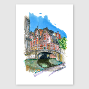 Schets van de Vrouwe van Rijnsburgerbrug in Delft door Cees Sketches