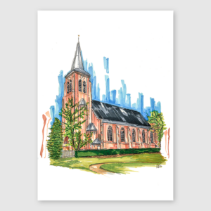 schets van de Martinuskerk in Amersfoort