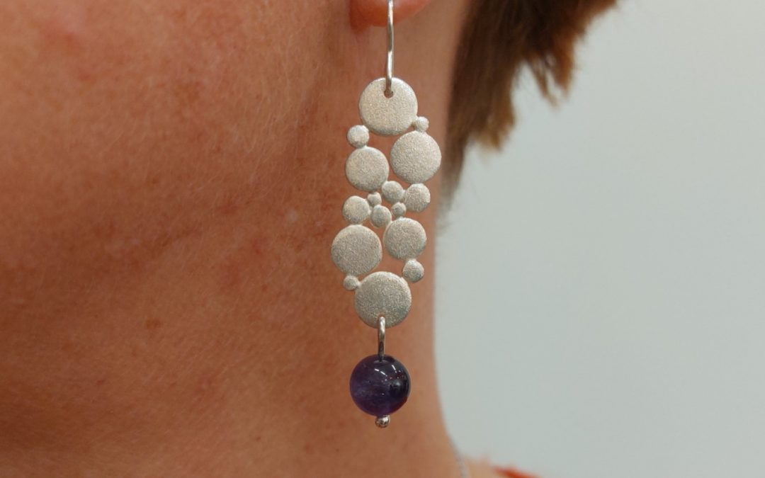 Boucles d&rsquo;oreille « Bulles de Champagne » double