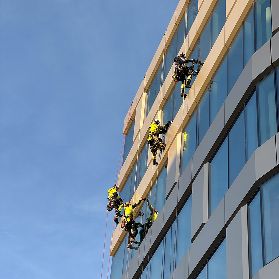 Glasrekonditionering med hjälp av rope access