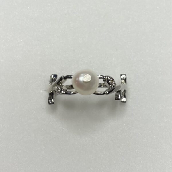 W6 Leila ring hvid sølv Leila ring sølv