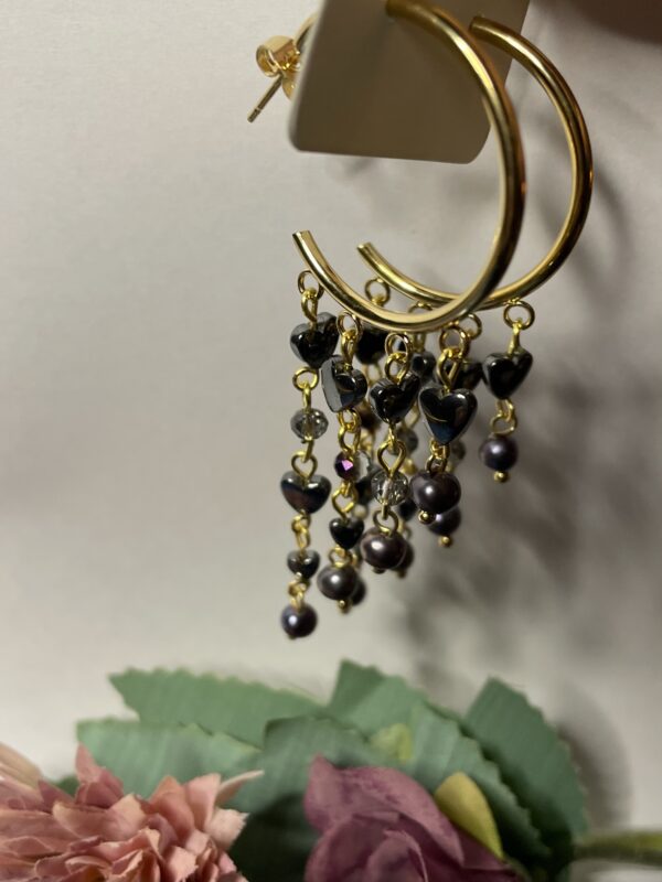 449 Heartless øreringe guld Black Heart øreringe