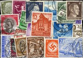 Motiverne på nazisternes frimærker var ofte portrætter af Det Tredje Riges stærke mænd, men også bygningsværker portrætteredes. Illustration: Arpin Philately