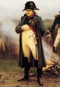 Napoleon Bonaparte i sin karakteristiske uniform og positur.