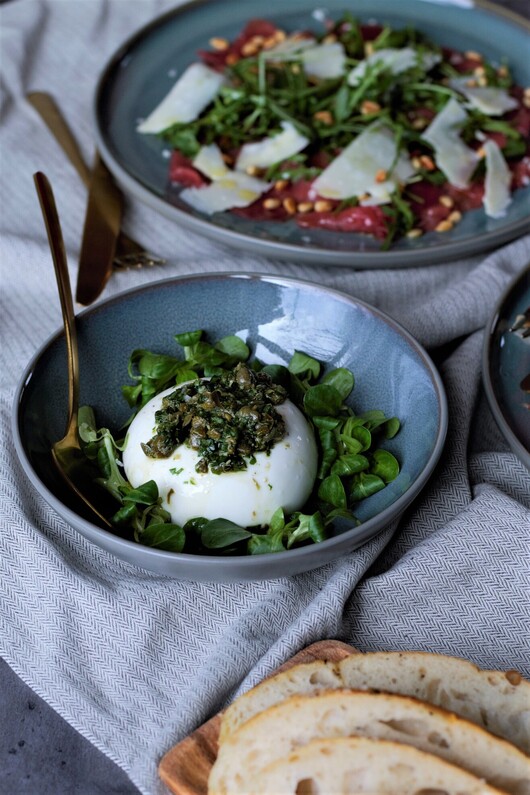 Burrata med kapersolie