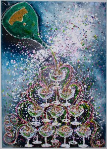 Charlotte_Olsson_Art_champagne_painting_swedishartist_bubbles_fun_love_upcyclingart