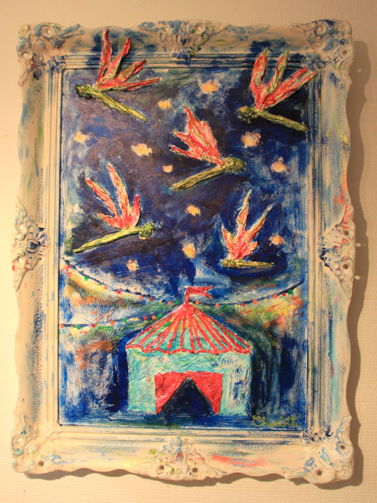 “Dragonflies at the carneval” 79x60cm. One life, one day, one choice. What would you do?