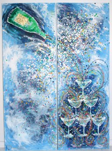 champagne bottle art