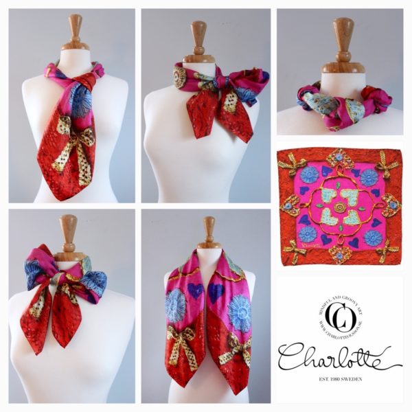 charlotte_olsson_art_design_pattern_swedishart_champagne_recyclingart_silk_exclusive_original_heart_love_style_colorful_scarf_scarves_siden