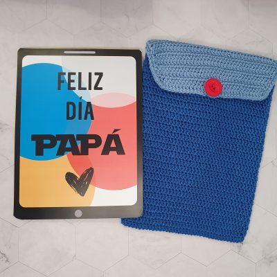 personalizado regalo detalle día padre crochet funda tablet
