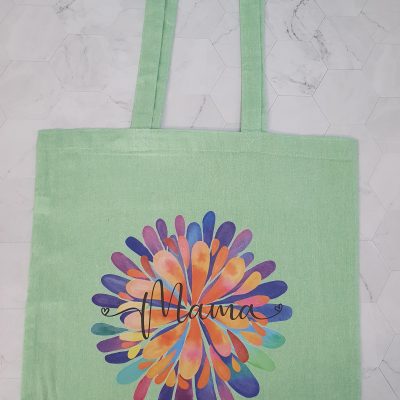 totte bag con diseño dtf textil día de la madre