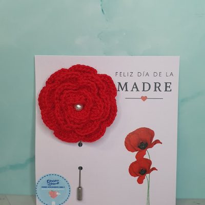 broche crochet flor día de la madre