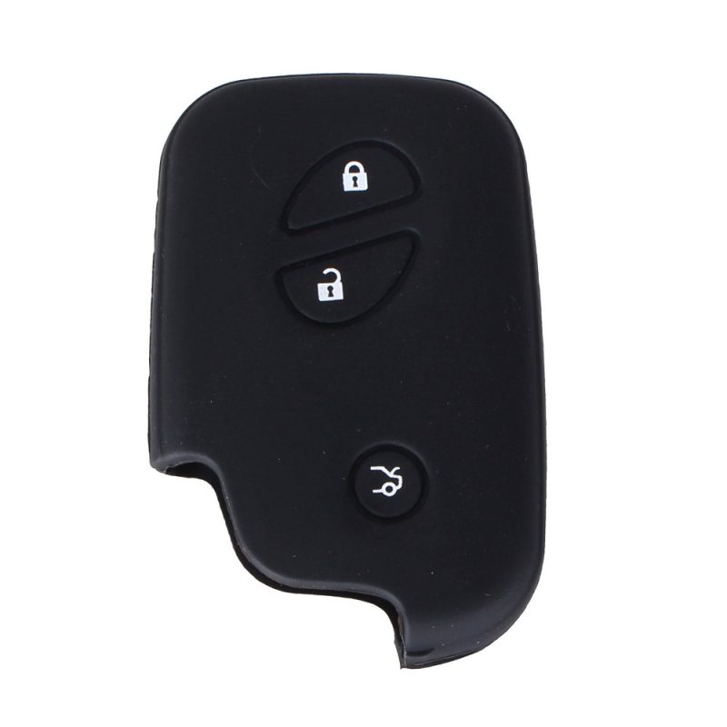 Silicone 3 buttons car key case black for Lexus
