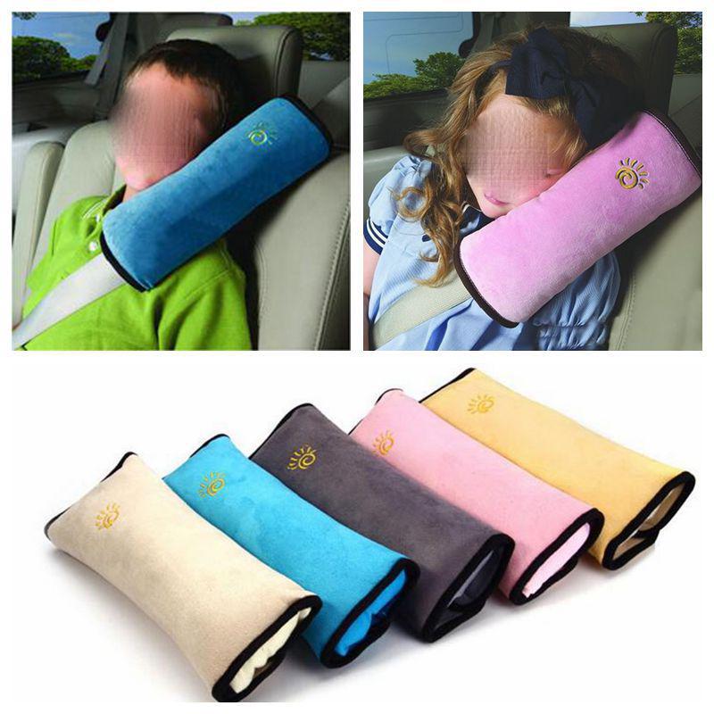 Car seat safety belt shoulder pad headrest pillow