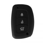 Silicone 3 buttons car key case black for Hyundai