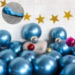 10x Glossy pearl inflatable chrome balloons metallic blue