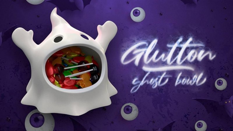 Halloween Glutton Ghost Candy Bowl decoration party