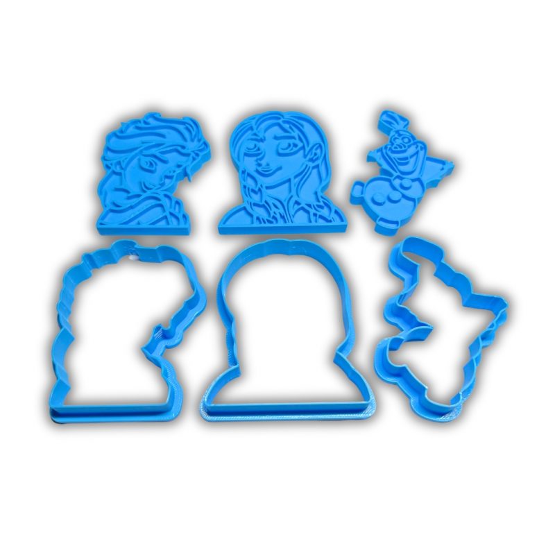 Elsa Anna Olaf Frozen cookie cutter outline and imprint