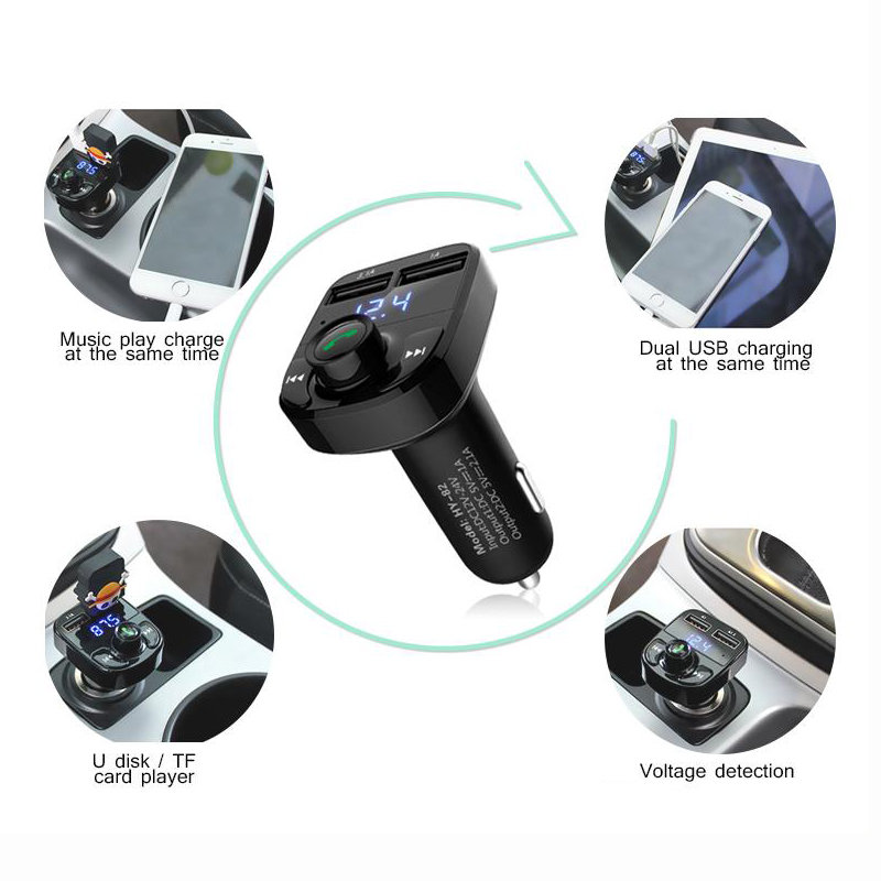 Bluetooth car FM transmitter modulator MP3 wireless 3.1A