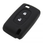 Silicone 2 buttons car key case black for PEUGEOT