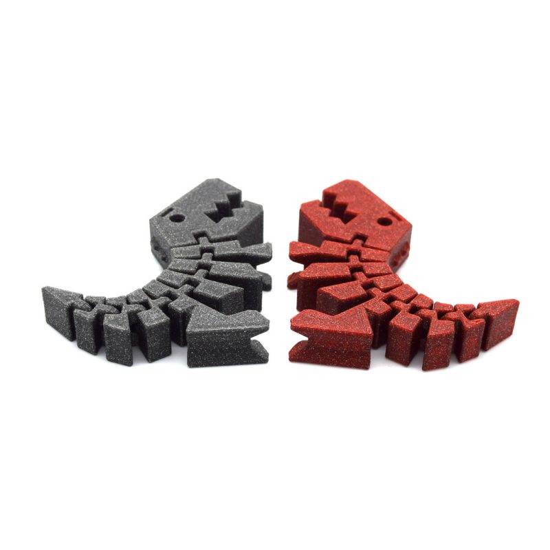 2x Rex dinosaurie flexible decoration red-gray