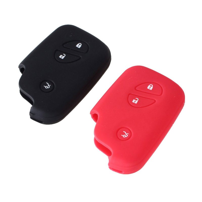 Silicone 3 buttons car key case black for Lexus